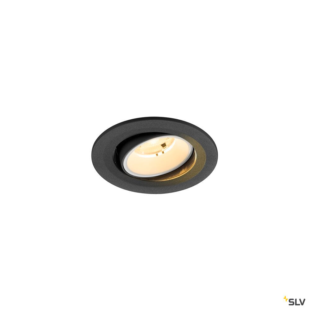 SLV NUMINOS® MOVE S, Recessed ceiling light, 3000 K, 20°, IP20, round, black / white 1009506
