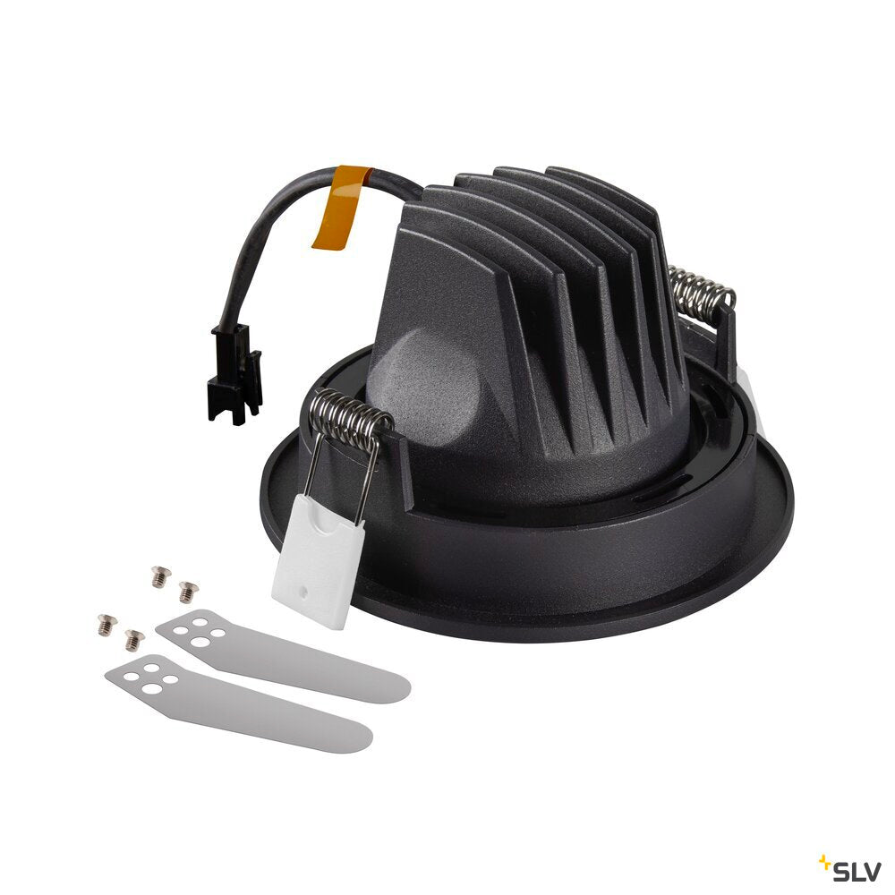 SLV NUMINOS® MOVE S, Recessed ceiling light, 3000 K, 40°, IP20, round, black 1009508
