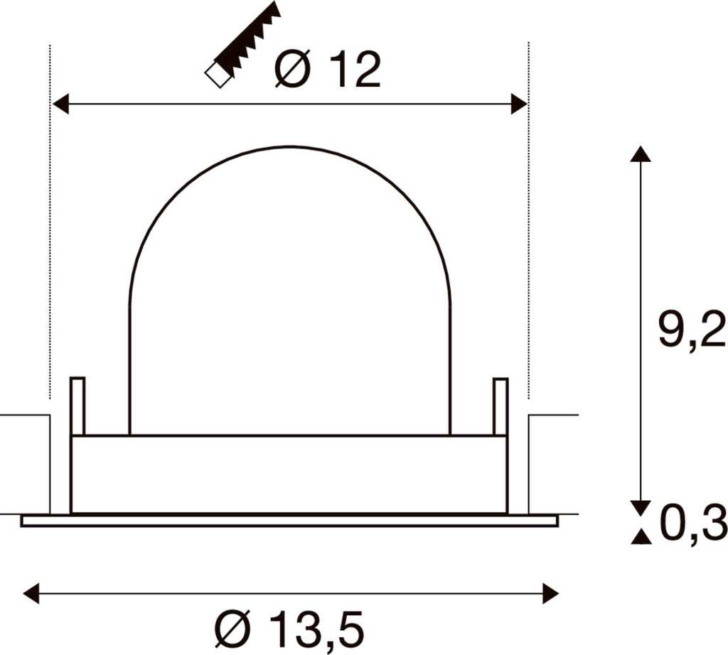 SLV NUMINOS® GIMBLE M, Recessed ceiling light, 2700 K, 20°, black 1009541