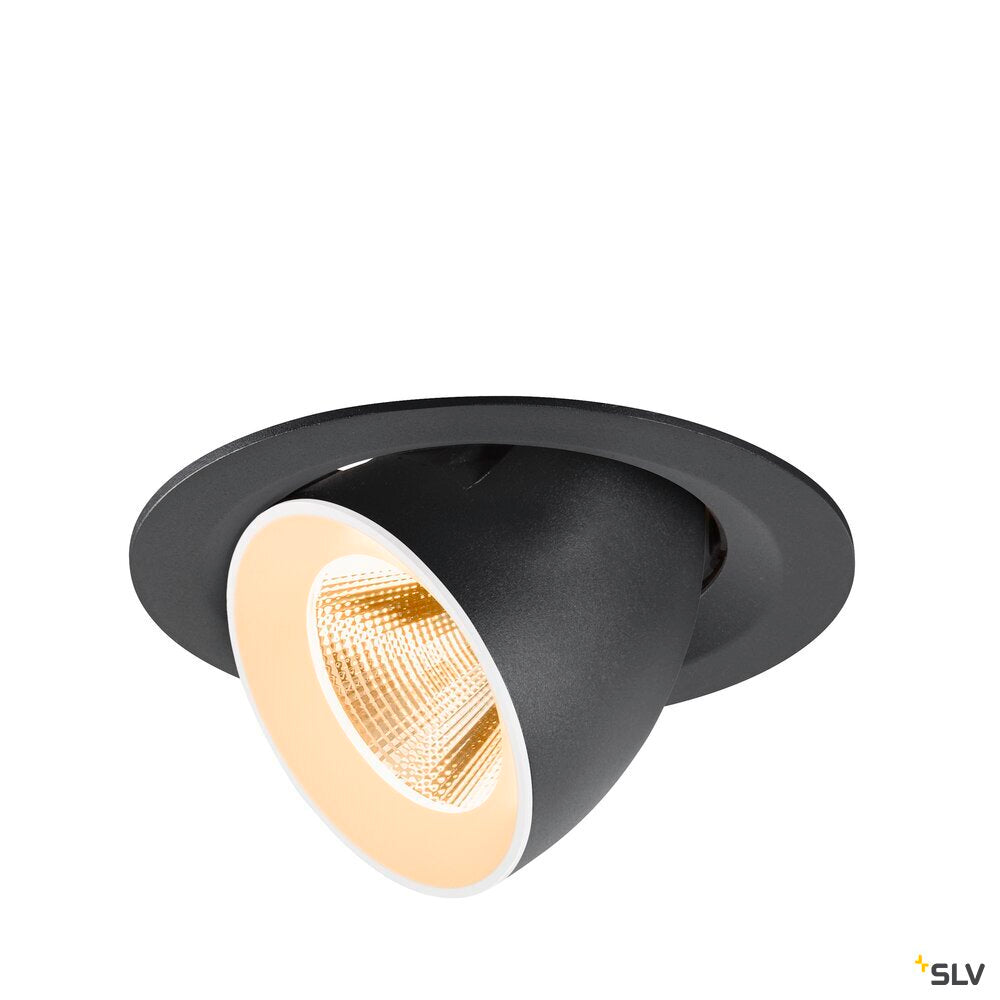 SLV NUMINOS® GIMBLE M, Recessed ceiling light, 2700 K, 20°, black / white 1009542