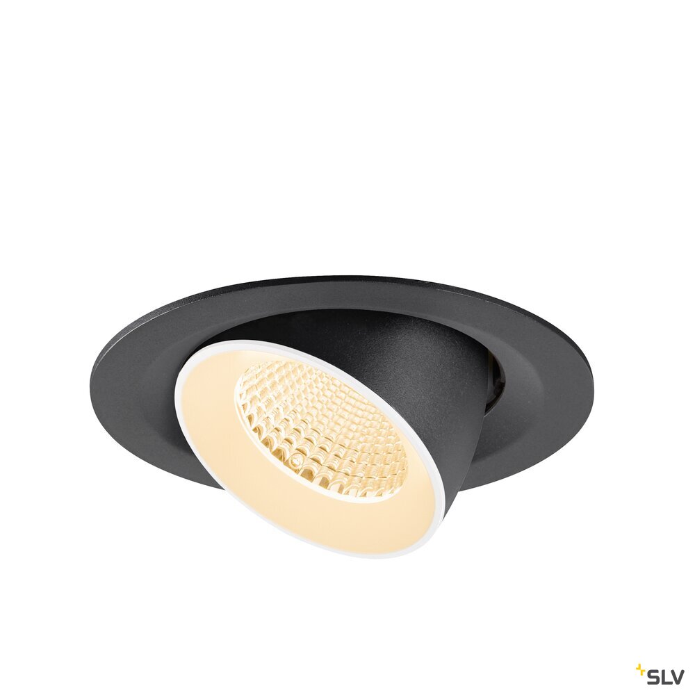 SLV NUMINOS® GIMBLE M, Recessed ceiling light, 2700 K, 40°, black / white 1009545