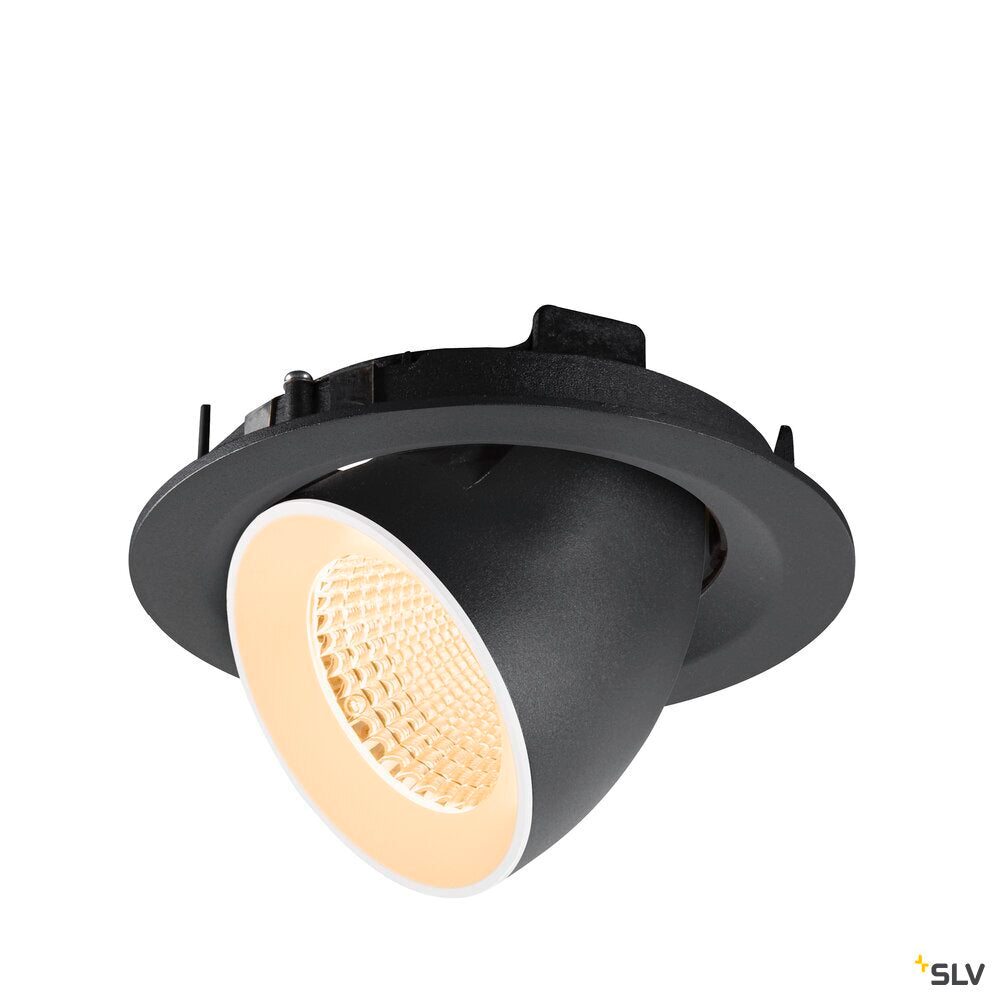 SLV NUMINOS® GIMBLE M, Recessed ceiling light, 2700 K, 40°, black / white 1009545