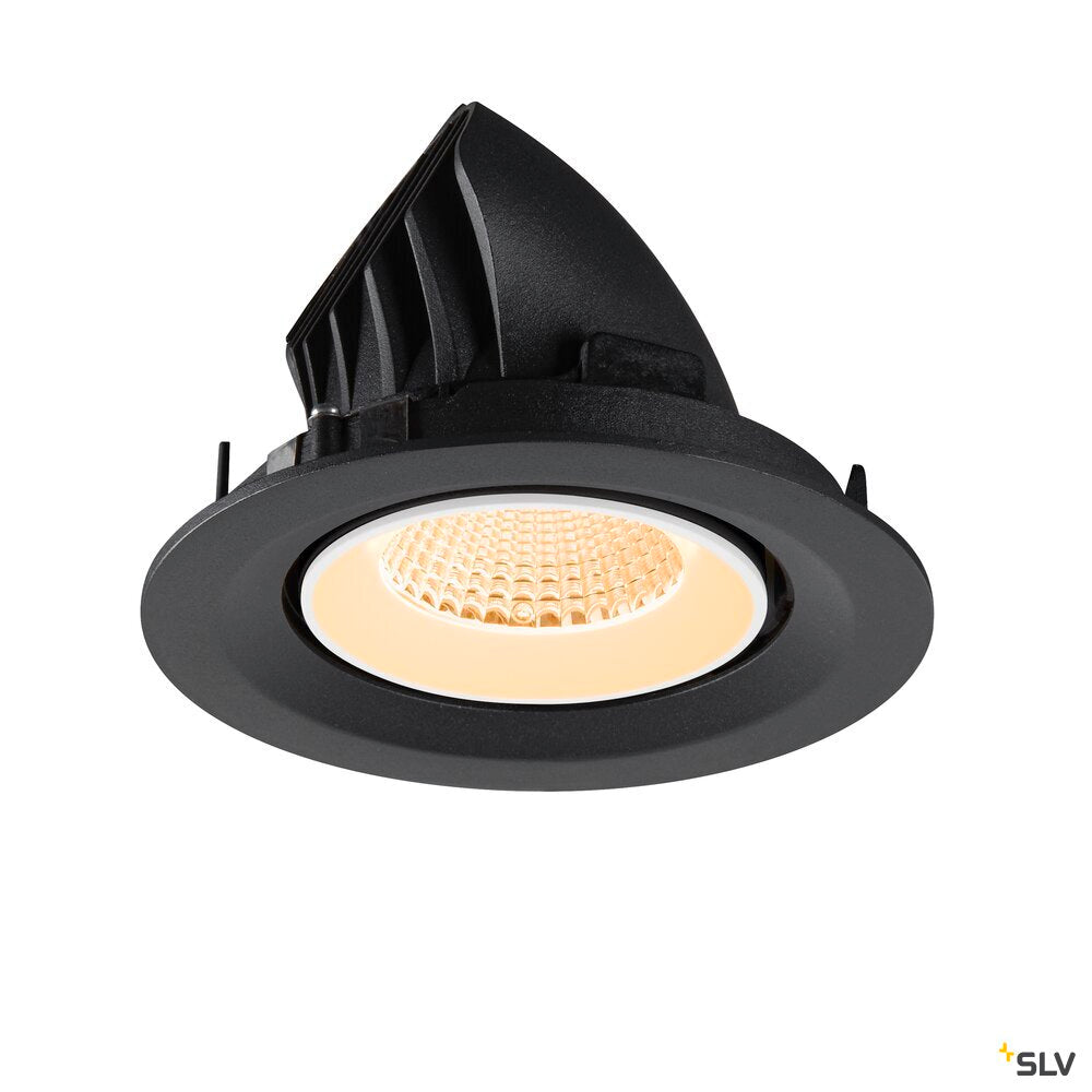 SLV NUMINOS® GIMBLE M, Recessed ceiling light, 2700 K, 40°, black / white 1009545