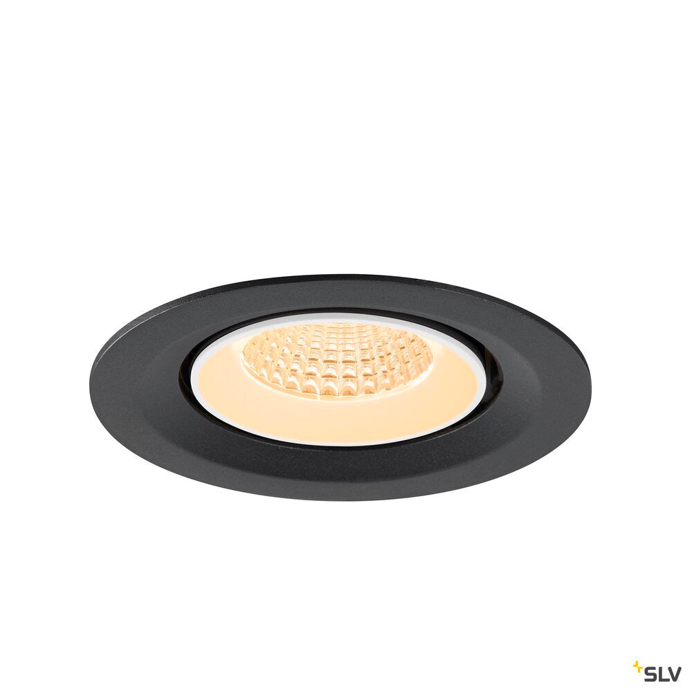 SLV NUMINOS® GIMBLE M, Recessed ceiling light, 2700 K, 55°, black / white 1009548