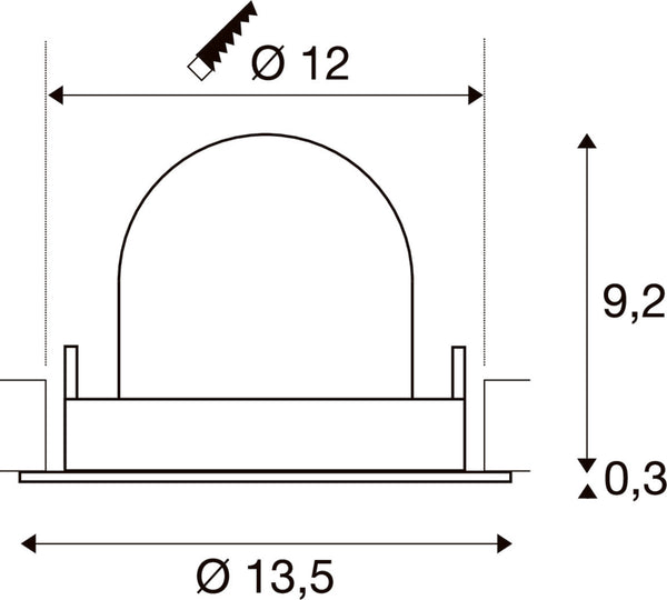 SLV NUMINOS® GIMBLE M, Recessed ceiling light, 3000 K, 20°, black 1009559
