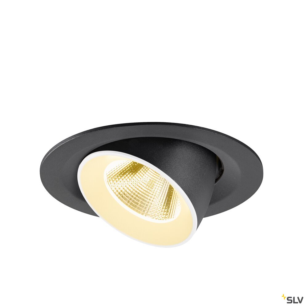 SLV NUMINOS® GIMBLE M, Recessed ceiling light, 3000 K, 20°, black / white 1009560