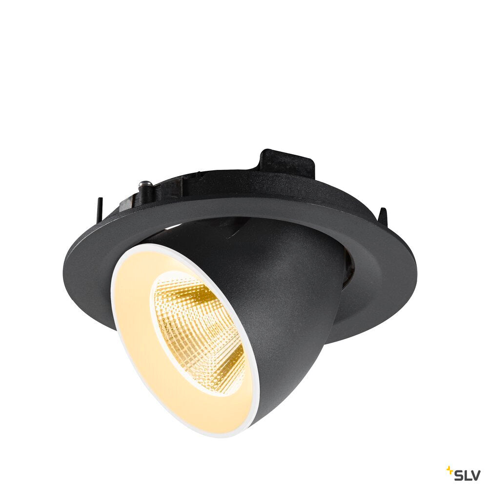 SLV NUMINOS® GIMBLE M, Recessed ceiling light, 3000 K, 20°, black / white 1009560