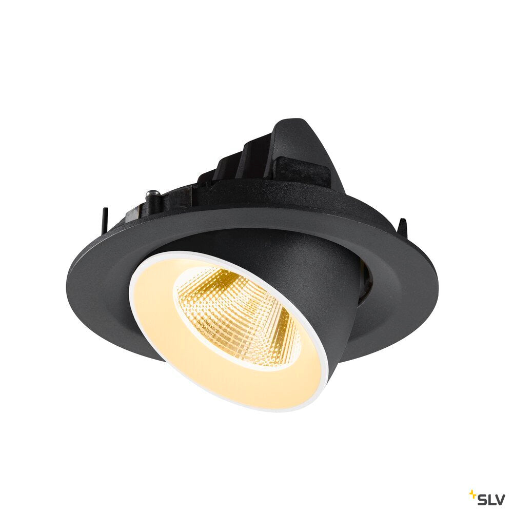 SLV NUMINOS® GIMBLE M, Recessed ceiling light, 3000 K, 20°, black / white 1009560