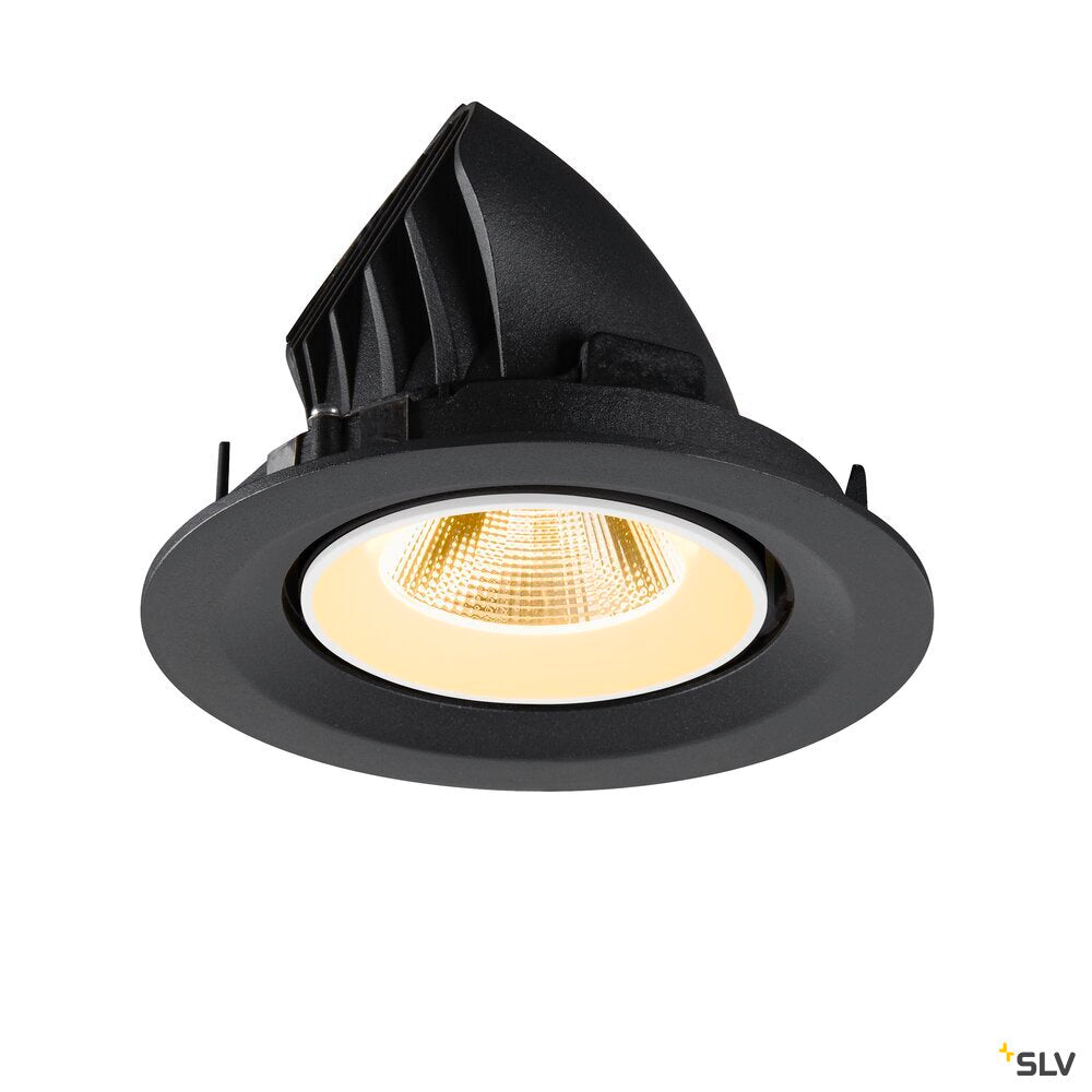 SLV NUMINOS® GIMBLE M, Recessed ceiling light, 3000 K, 20°, black / white 1009560