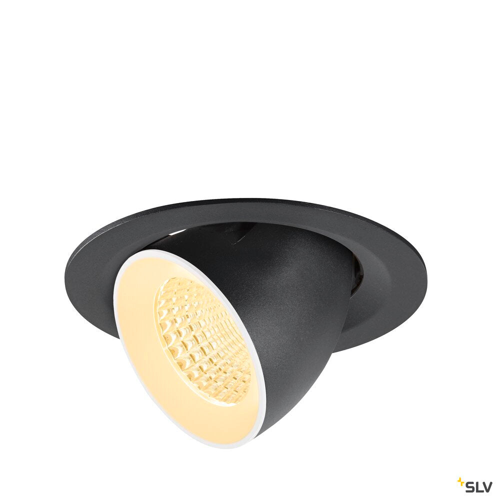 SLV NUMINOS® GIMBLE M, Recessed ceiling light, 3000 K, 55°, black / white 1009566