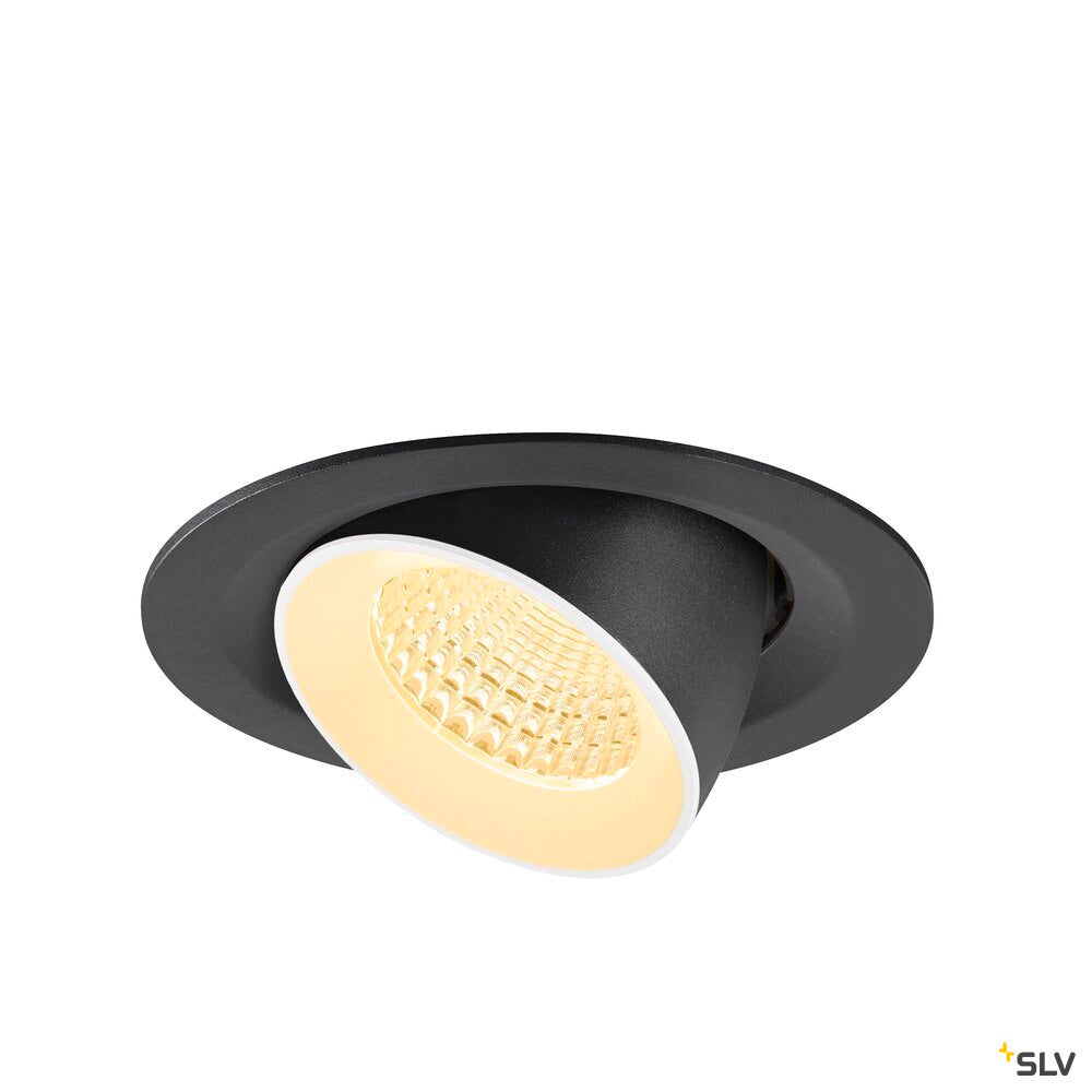 SLV NUMINOS® GIMBLE M, Recessed ceiling light, 3000 K, 55°, black / white 1009566