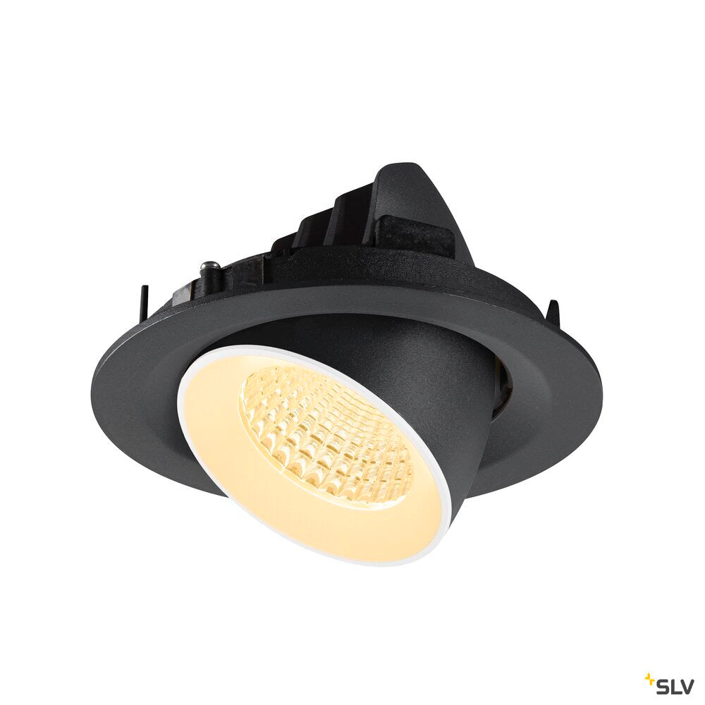 SLV NUMINOS® GIMBLE M, Recessed ceiling light, 3000 K, 55°, black / white 1009566
