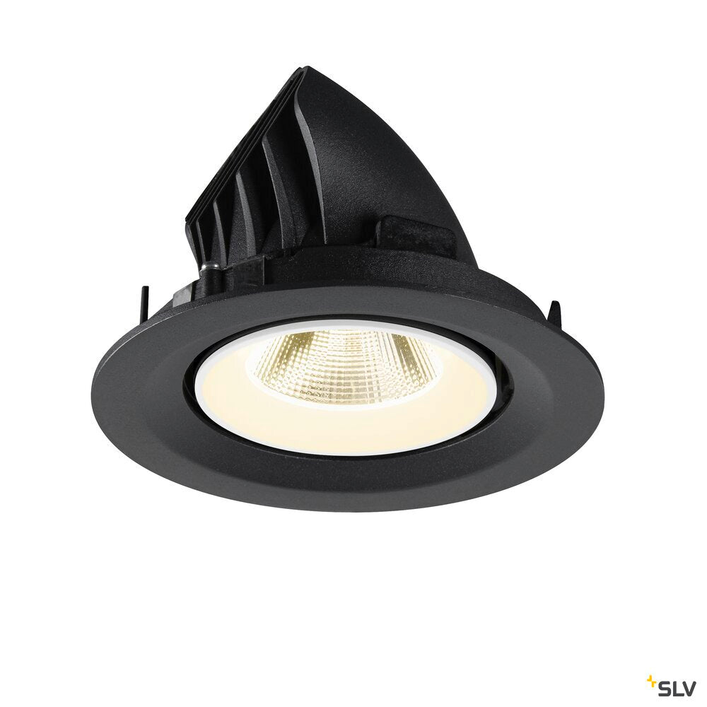SLV NUMINOS® GIMBLE M, Recessed ceiling light, 4000 K, 20°, black / white 1009578
