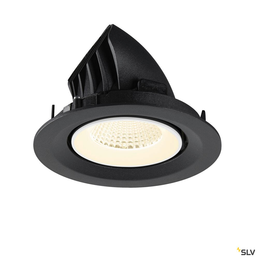 SLV NUMINOS® GIMBLE M, Recessed ceiling light, 4000 K, 40°, black / white 1009581