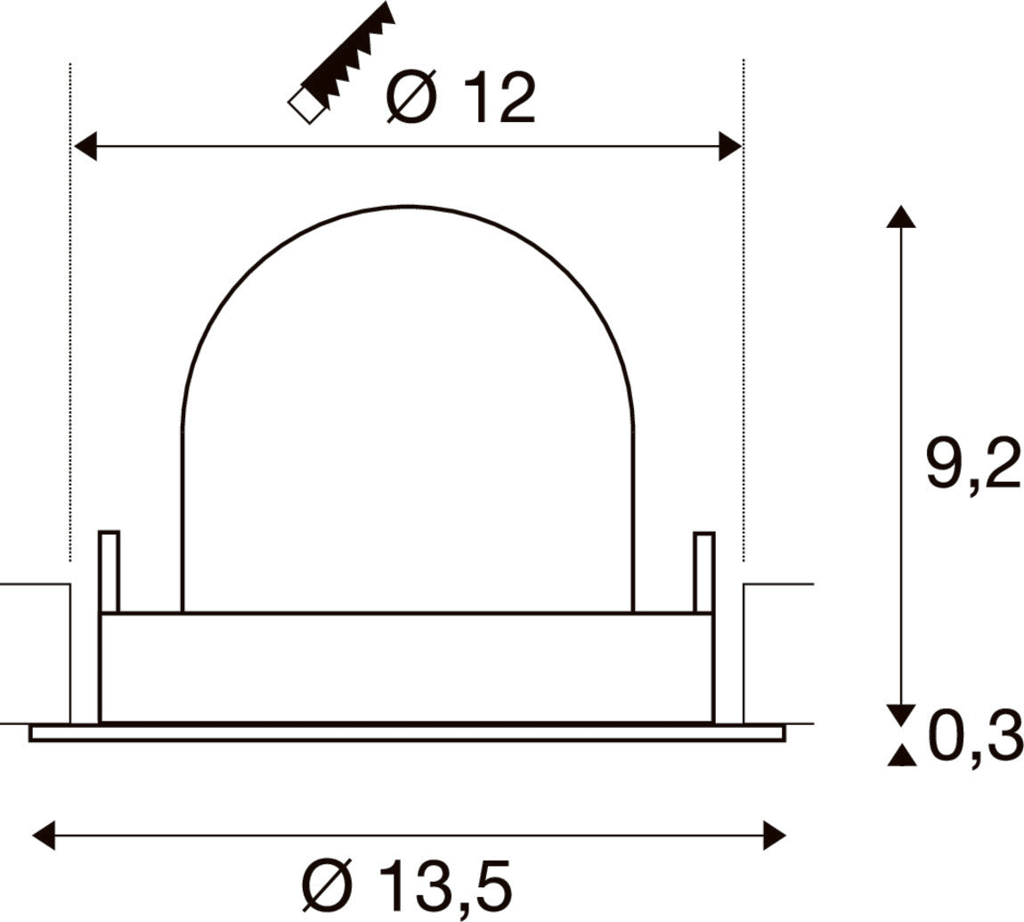 SLV NUMINOS® GIMBLE M, Recessed ceiling light, 4000 K, 55°, black 1009583