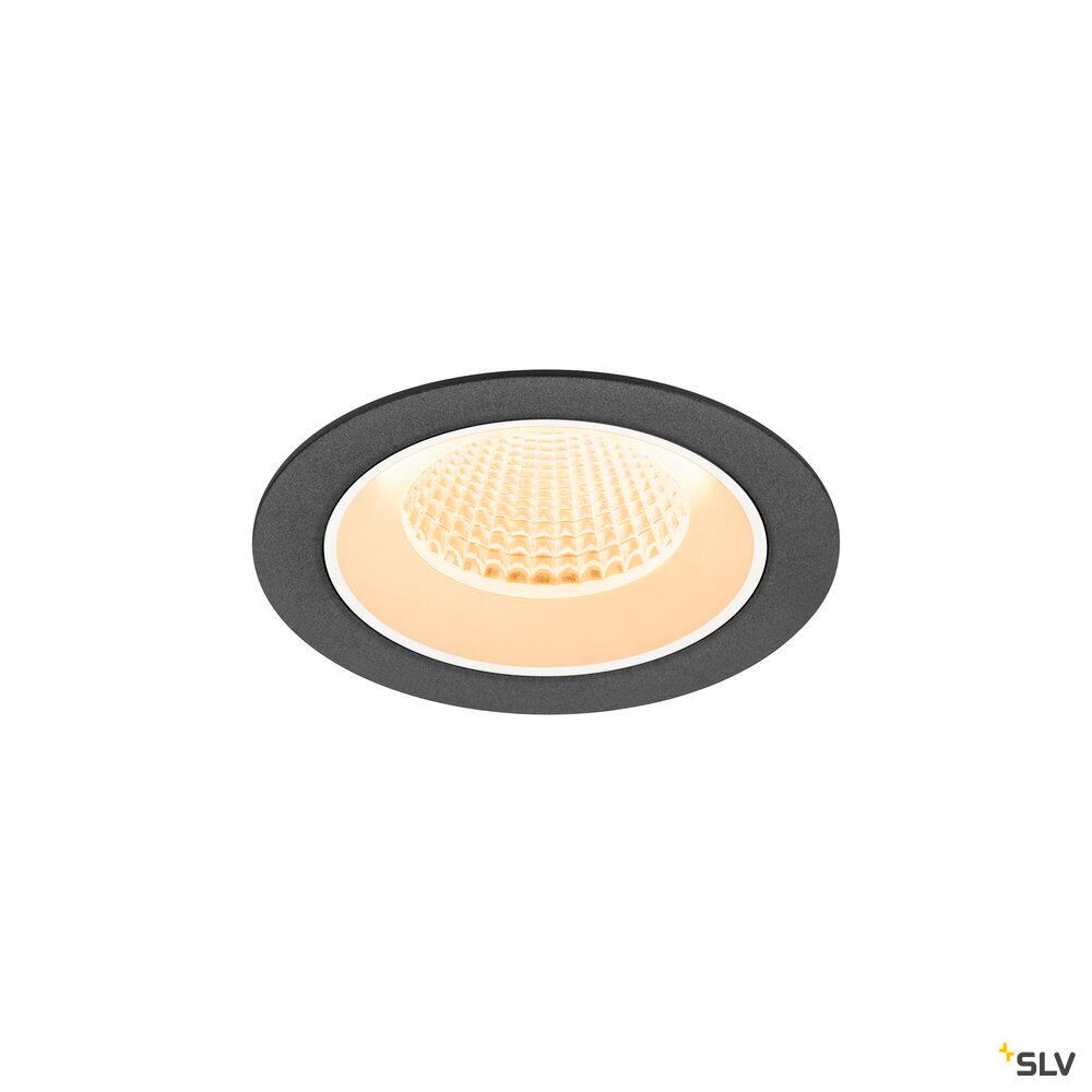 SLV NUMINOS® M, Recessed ceiling light, 2700 K, 40°, IP20, round, black / white 1009599