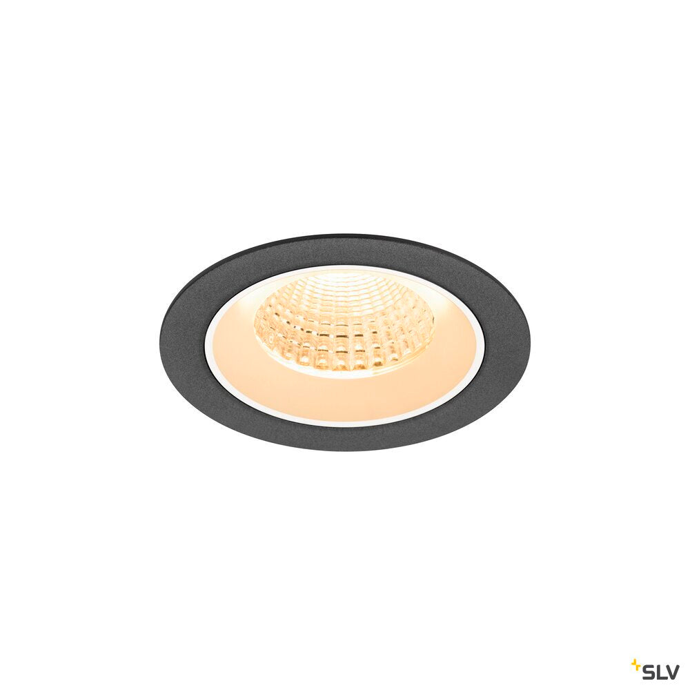 SLV NUMINOS® M, Recessed ceiling light, 2700 K, 55°, IP20, round, black / white 1009602
