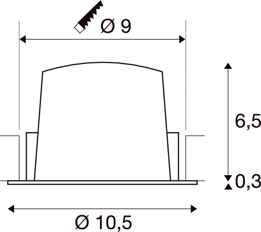 SLV NUMINOS® M, Recessed ceiling light, 2700 K, 55°, IP20, round, white 1009611