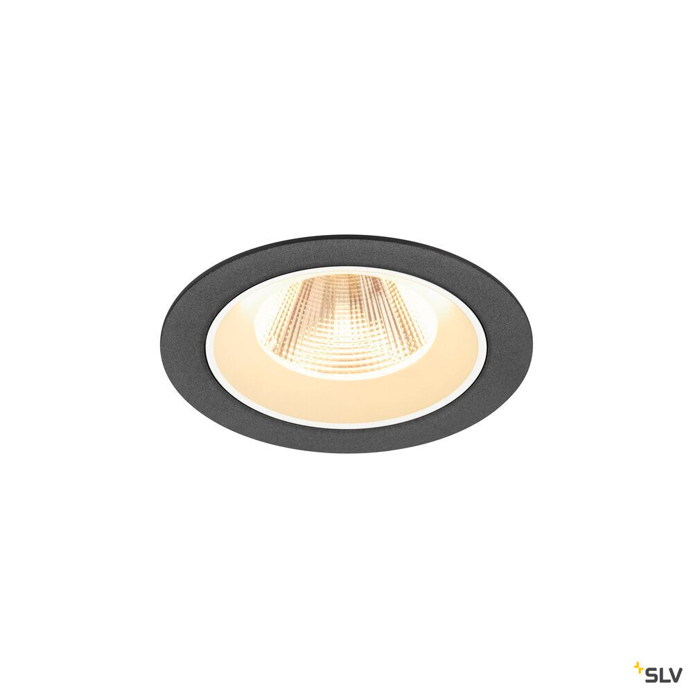 SLV NUMINOS® M, Recessed ceiling light, 3000 K, 20°, IP20, round, black / white 1009614