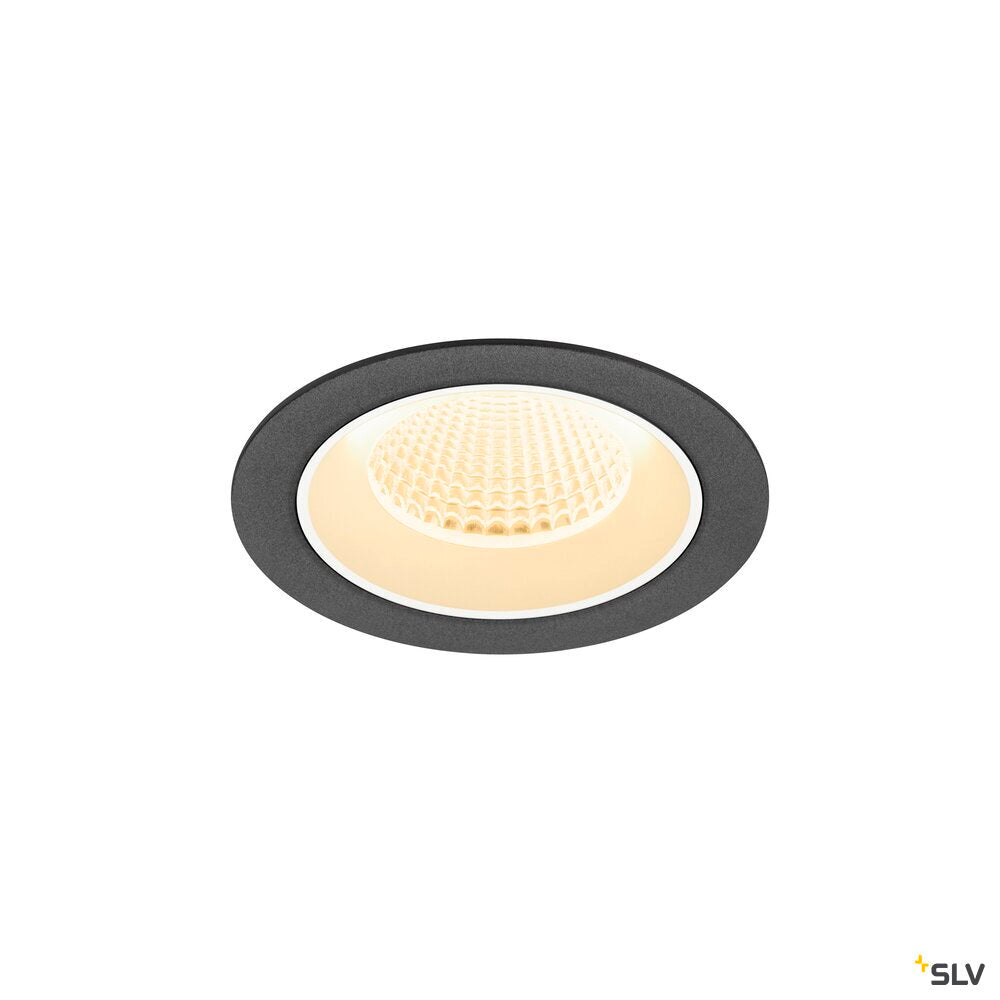 SLV NUMINOS® M, Recessed ceiling light, 3000 K, 40°, IP20, round, black / white 1009617