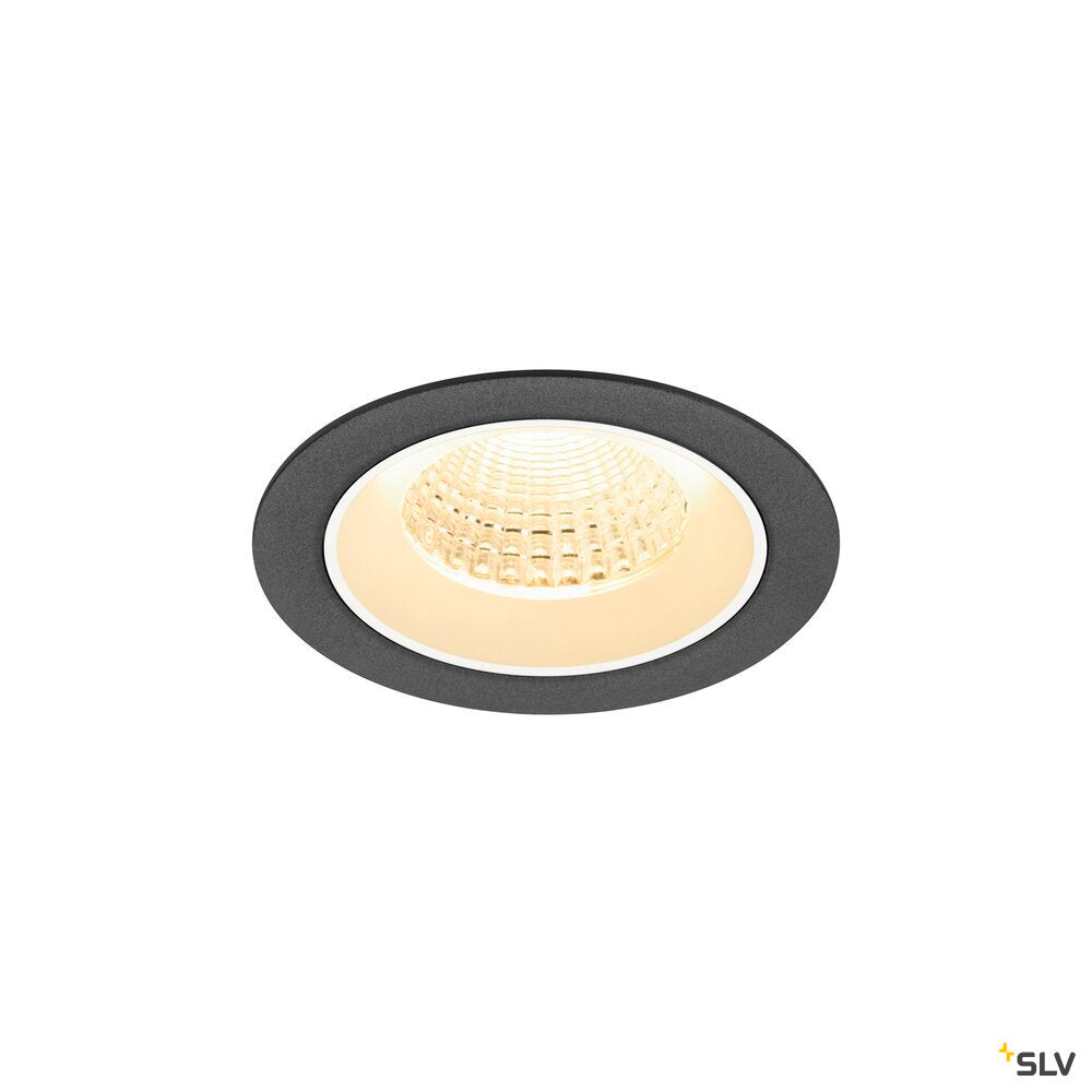 SLV NUMINOS® M, Recessed ceiling light, 3000 K, 55°, IP20, round, black / white 1009620