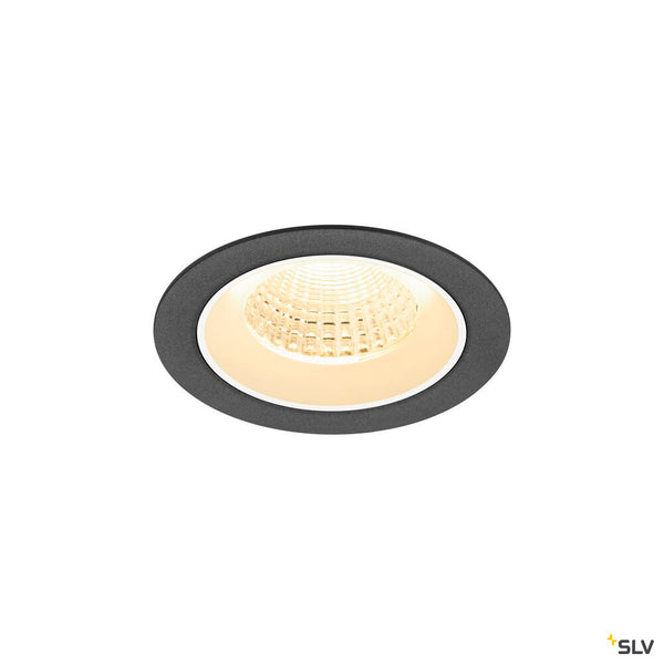 SLV NUMINOS® M, Recessed ceiling light, 3000 K, 55°, IP20, round, black / white 1009620