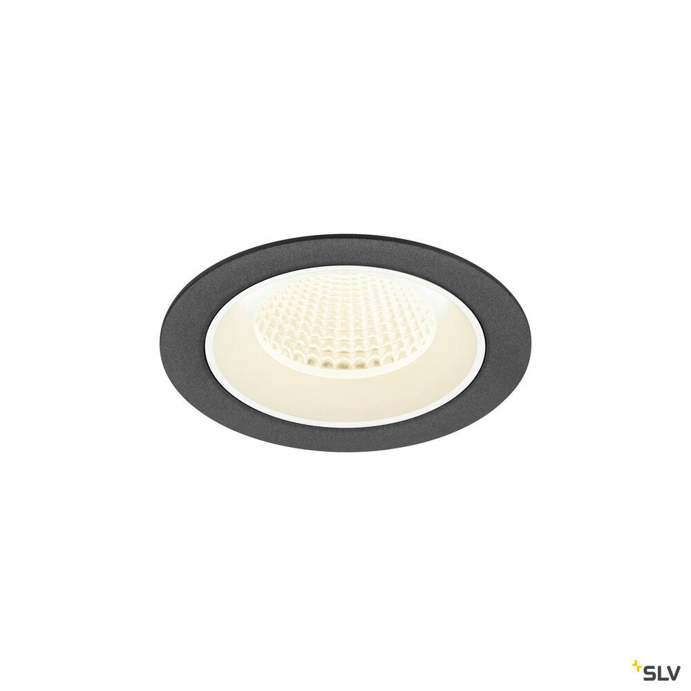 SLV NUMINOS® M, Recessed ceiling light, 4000 K, 40°, IP20, round, black / white 1009635