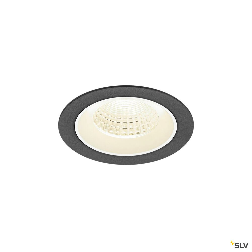 SLV NUMINOS® M, Recessed ceiling light, 4000 K, 55°, IP20, round, black / white 1009638