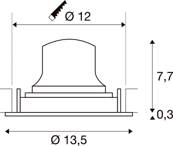 SLV NUMINOS® MOVE M, Recessed ceiling light, 3000 K, 40°, IP20, round, black 1009670