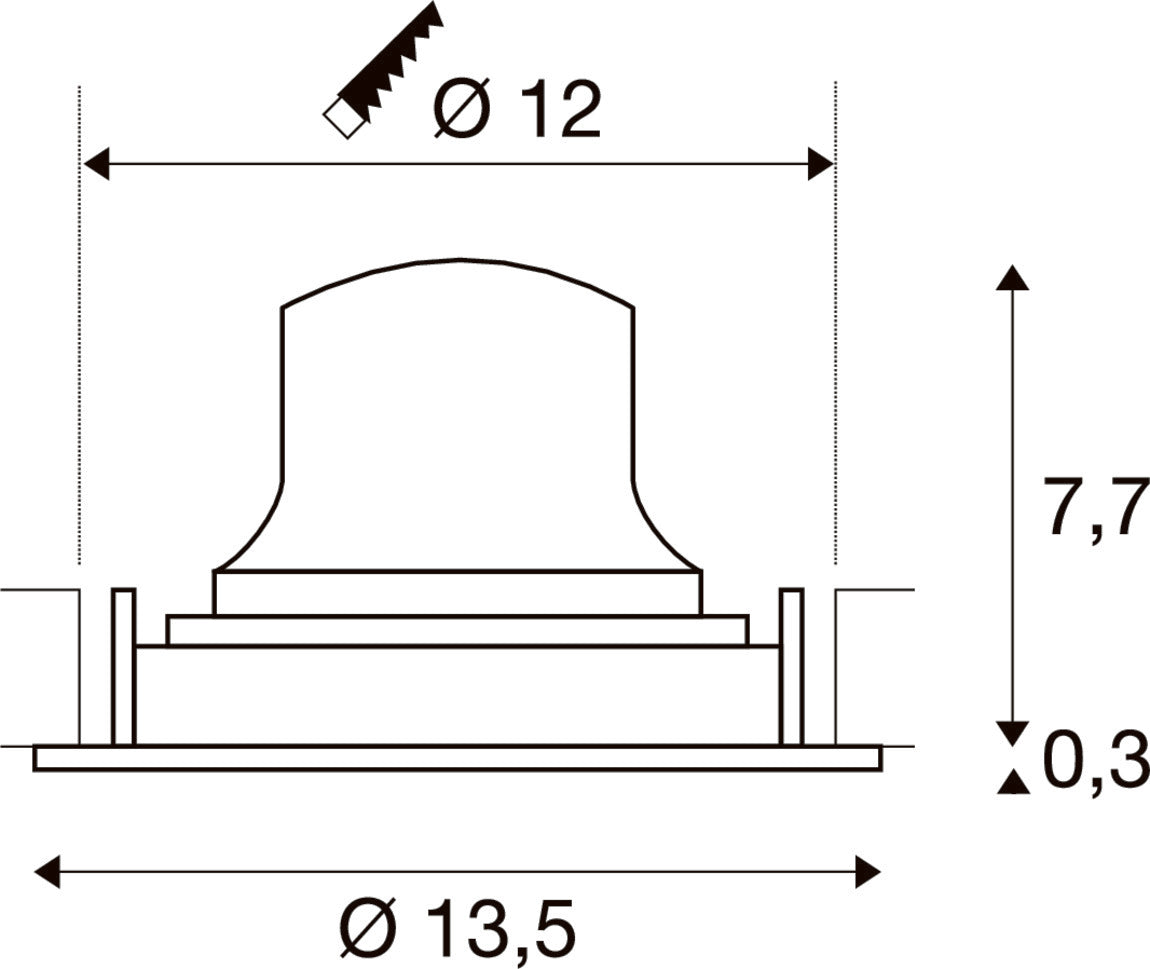 SLV NUMINOS® MOVE M, Recessed ceiling light, 3000 K, 40°, IP20, round, black / white 1009671