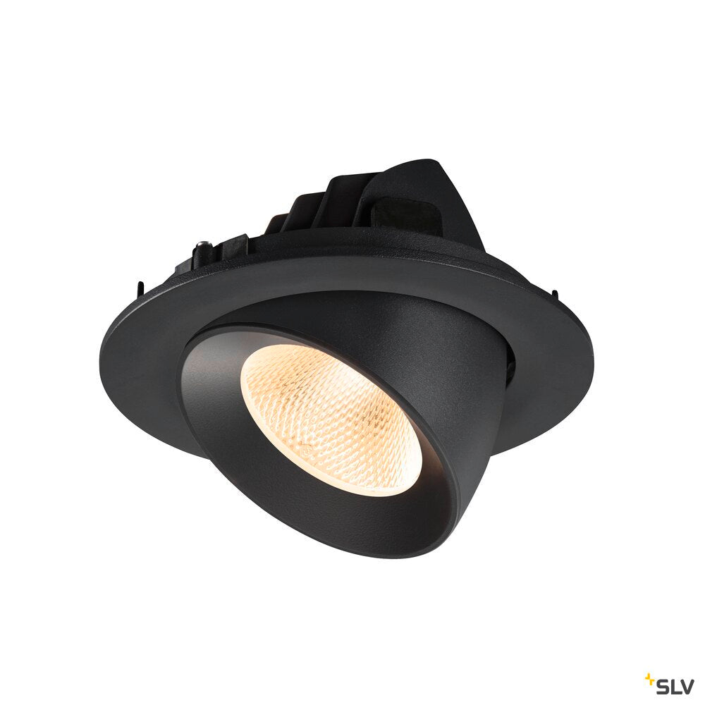SLV NUMINOS® GIMBLE L, Recessed ceiling light, 2700 K, 20°, IP20, round, black 1009703