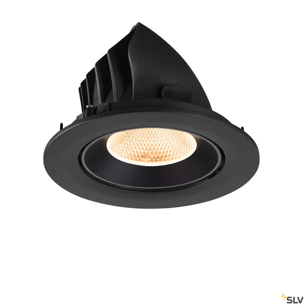 SLV NUMINOS® GIMBLE L, Recessed ceiling light, 2700 K, 20°, IP20, round, black 1009703