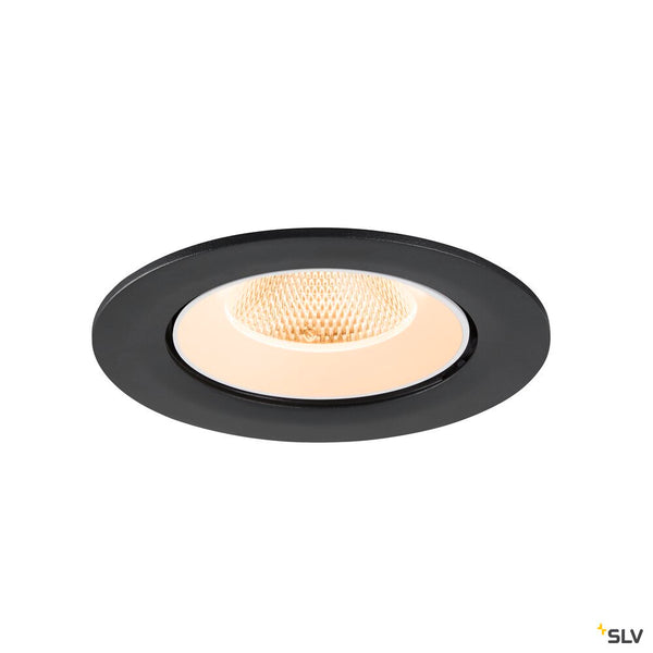 SLV NUMINOS® GIMBLE L, Recessed ceiling light, 2700 K, 20°, IP20, round, black / white 1009704