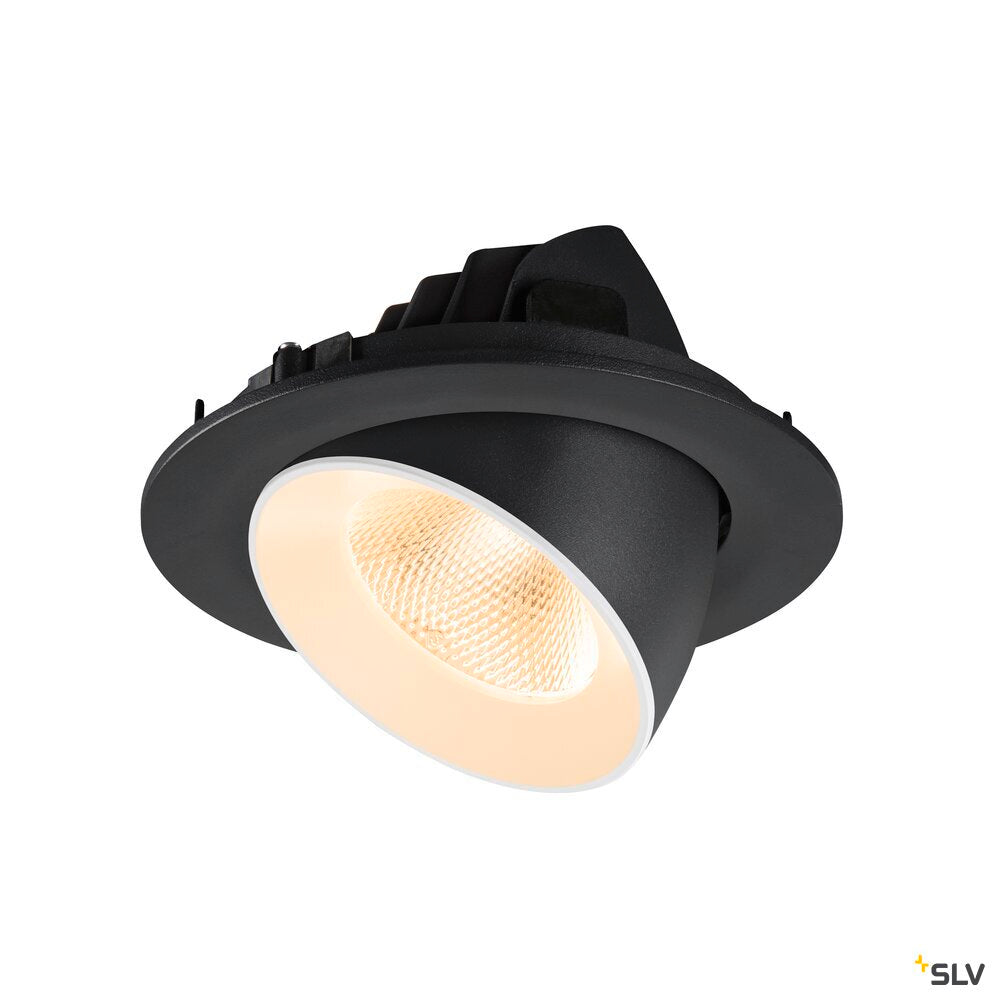 SLV NUMINOS® GIMBLE L, Recessed ceiling light, 2700 K, 20°, IP20, round, black / white 1009704