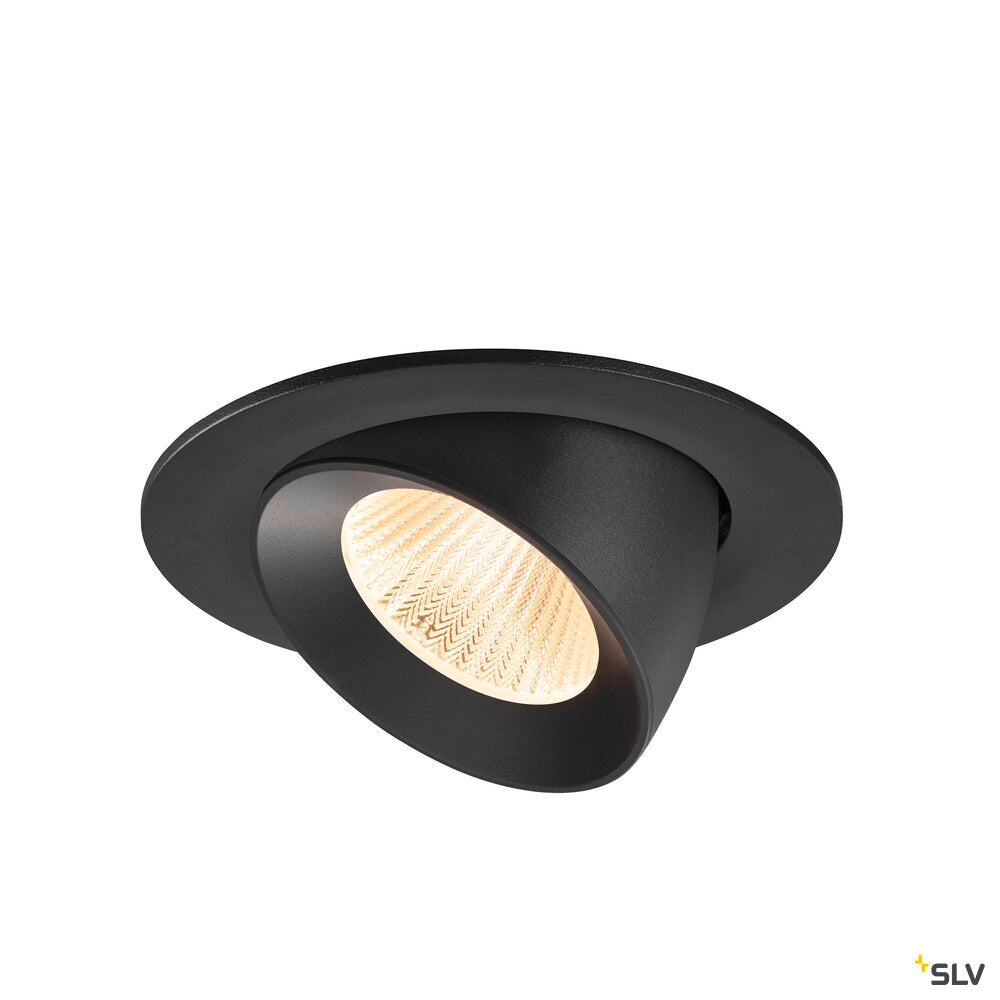 SLV NUMINOS® GIMBLE L, Recessed ceiling light, 2700 K, 40°, IP20, round, black 1009706