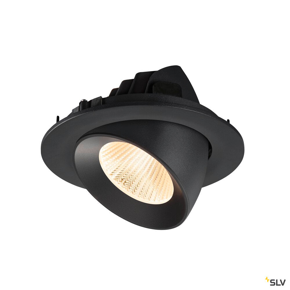 SLV NUMINOS® GIMBLE L, Recessed ceiling light, 2700 K, 40°, IP20, round, black 1009706