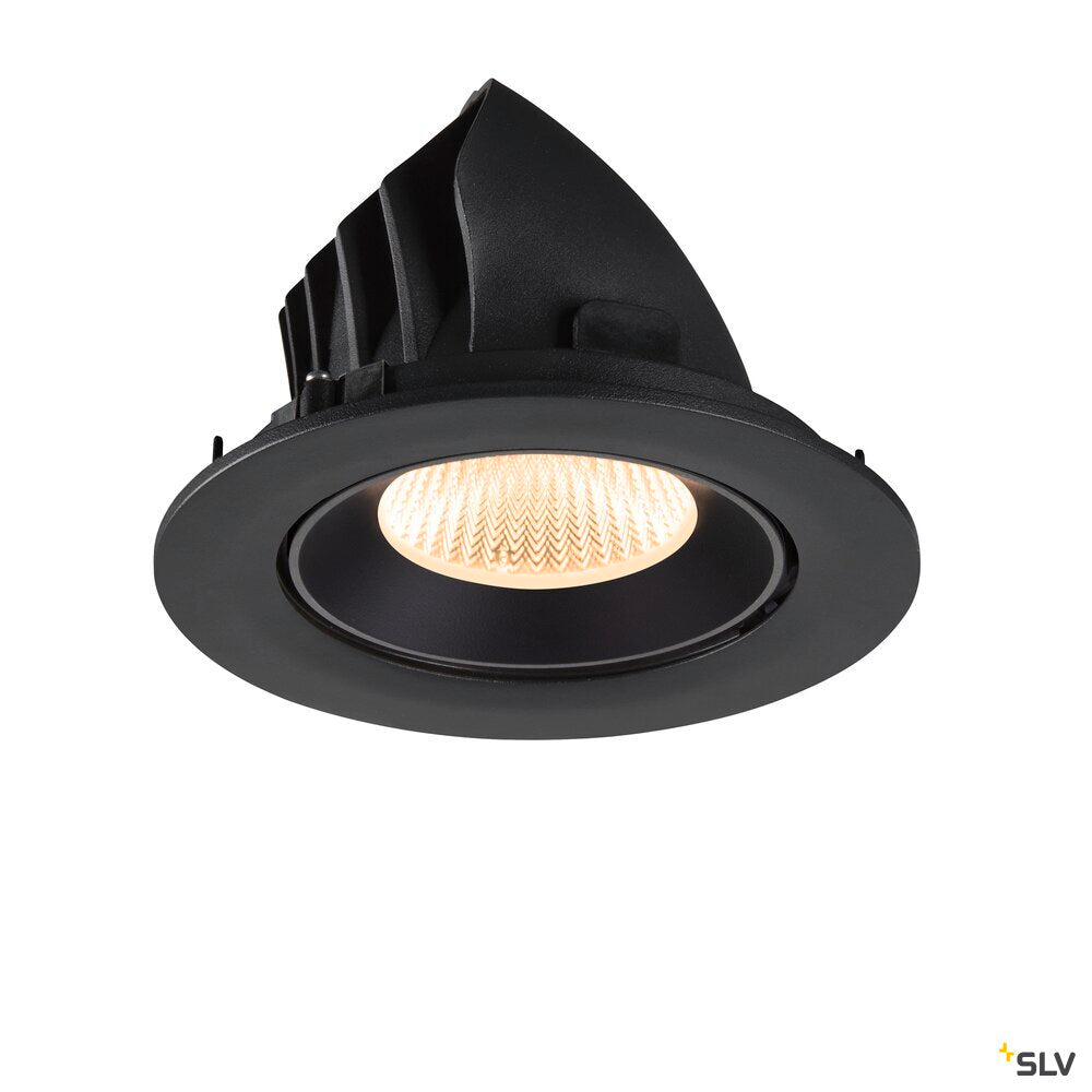 SLV NUMINOS® GIMBLE L, Recessed ceiling light, 2700 K, 40°, IP20, round, black 1009706