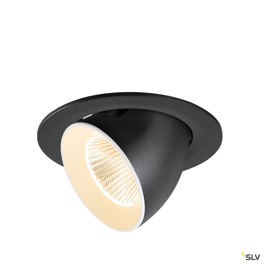 SLV NUMINOS® GIMBLE L, Recessed ceiling light, 2700 K, 40°, IP20, round, black / white 1009707