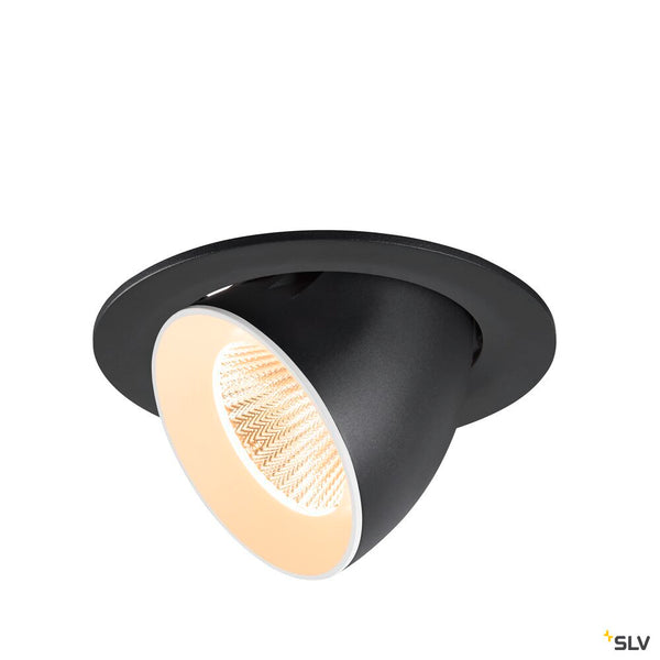 SLV NUMINOS® GIMBLE L, Recessed ceiling light, 2700 K, 40°, IP20, round, black / white 1009707