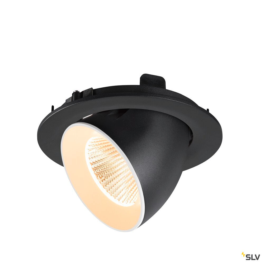 SLV NUMINOS® GIMBLE L, Recessed ceiling light, 2700 K, 40°, IP20, round, black / white 1009707