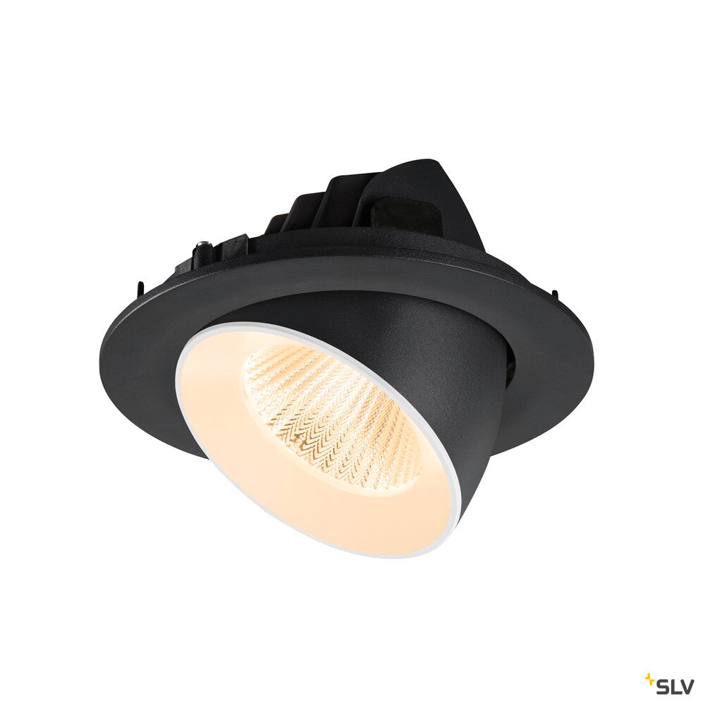 SLV NUMINOS® GIMBLE L, Recessed ceiling light, 2700 K, 40°, IP20, round, black / white 1009707