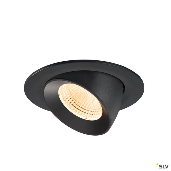 SLV NUMINOS® GIMBLE L, Recessed ceiling light, 2700 K, 55°, IP20, round, black 1009709