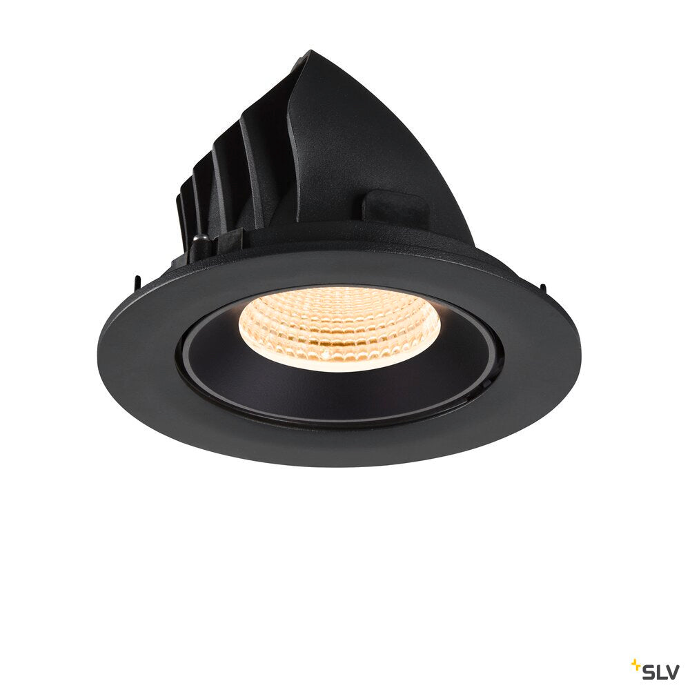 SLV NUMINOS® GIMBLE L, Recessed ceiling light, 2700 K, 55°, IP20, round, black 1009709