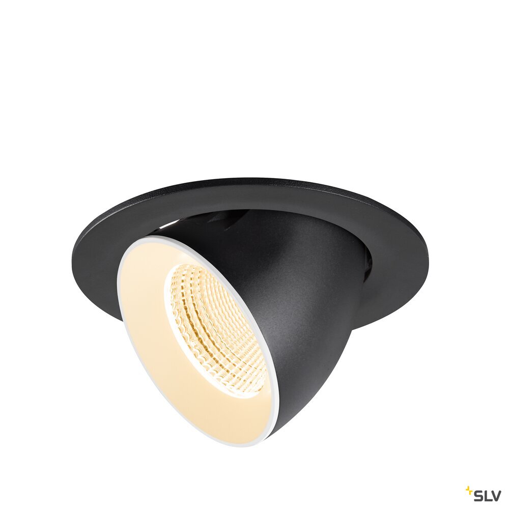 SLV NUMINOS® GIMBLE L, Recessed ceiling light, 2700 K, 55°, IP20, round, black / white 1009710