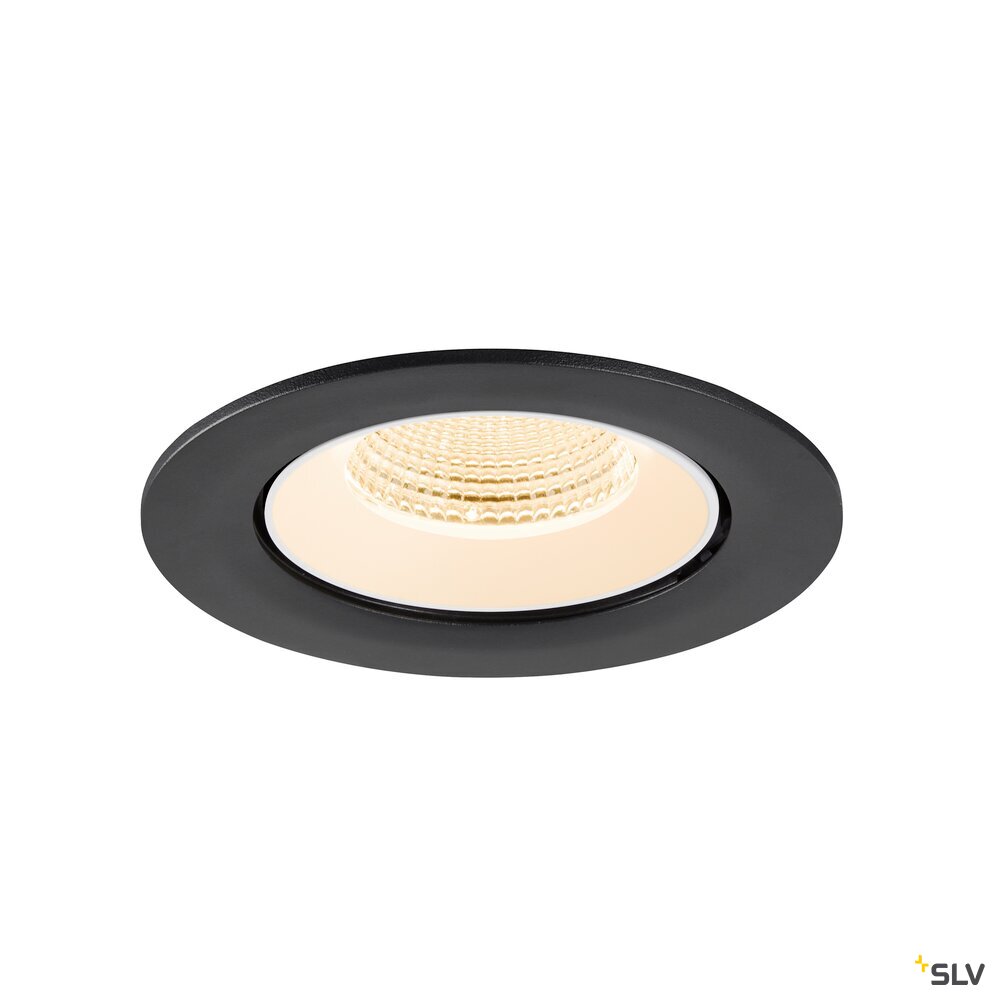 SLV NUMINOS® GIMBLE L, Recessed ceiling light, 2700 K, 55°, IP20, round, black / white 1009710