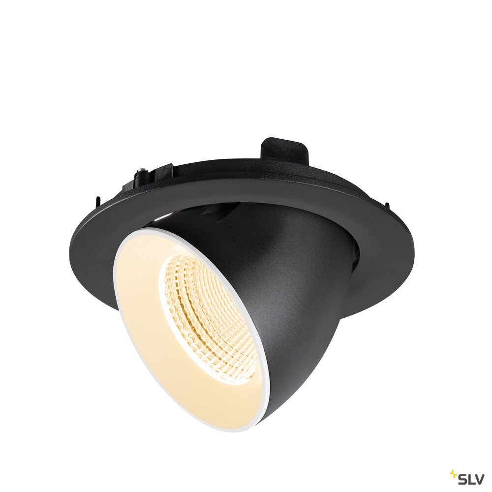 SLV NUMINOS® GIMBLE L, Recessed ceiling light, 2700 K, 55°, IP20, round, black / white 1009710