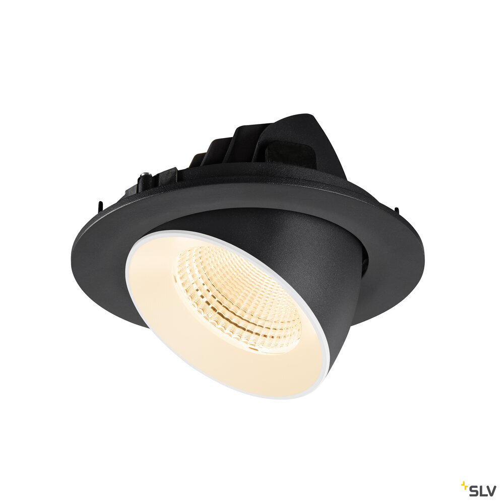 SLV NUMINOS® GIMBLE L, Recessed ceiling light, 2700 K, 55°, IP20, round, black / white 1009710