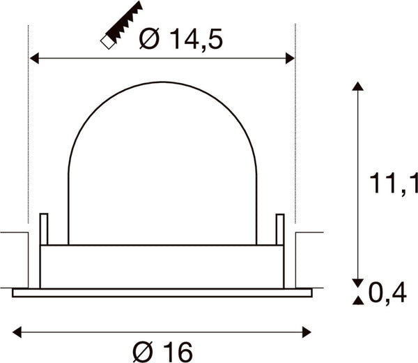 SLV NUMINOS® GIMBLE L, Recessed ceiling light, 2700 K, 20°, IP20, round, white 1009713