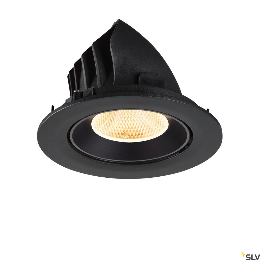 SLV NUMINOS® GIMBLE L, Recessed ceiling light, 3000 K, 20°, IP20, round, black 1009721