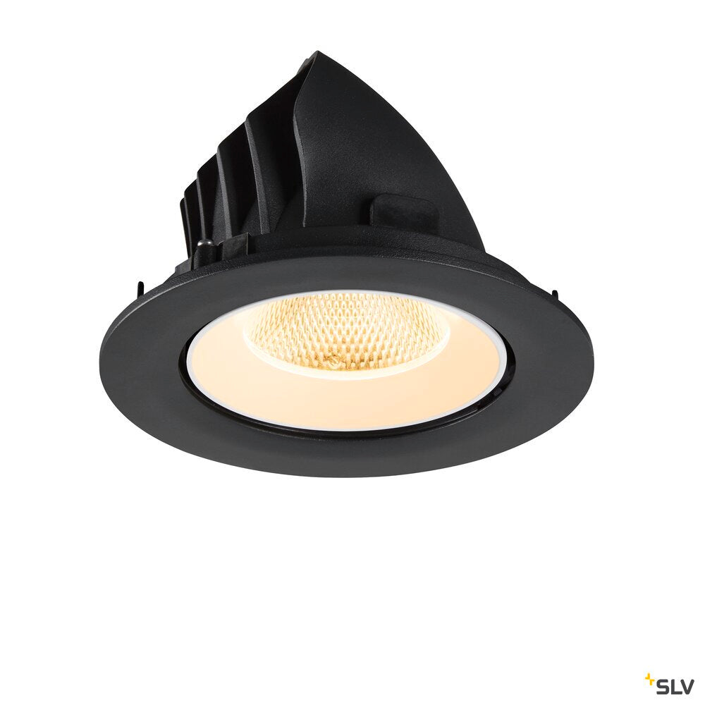 SLV NUMINOS® GIMBLE L, Recessed ceiling light, 3000 K, 20°, IP20, round, black / white 1009722